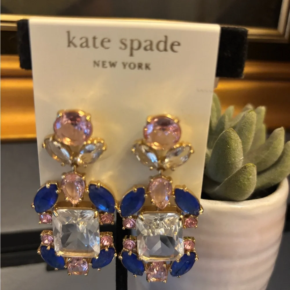 Kate Spade Blue and Pink Gemstone Earrings